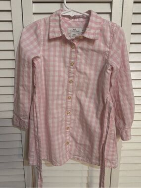 Vineyard Vines Pink Gingham Girls' Button-Down Shirt